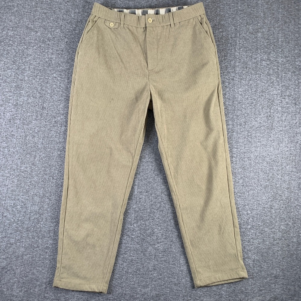 Kidoriman Pants Men Medium Brown Corduroy Japanese Style Wide Baggy
